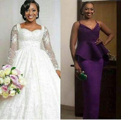 Nigerian bride and actress Kate Henshaw look so alike that they be could mistaken for one another