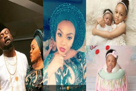 Jude Okoye and wife take their second daughter to church