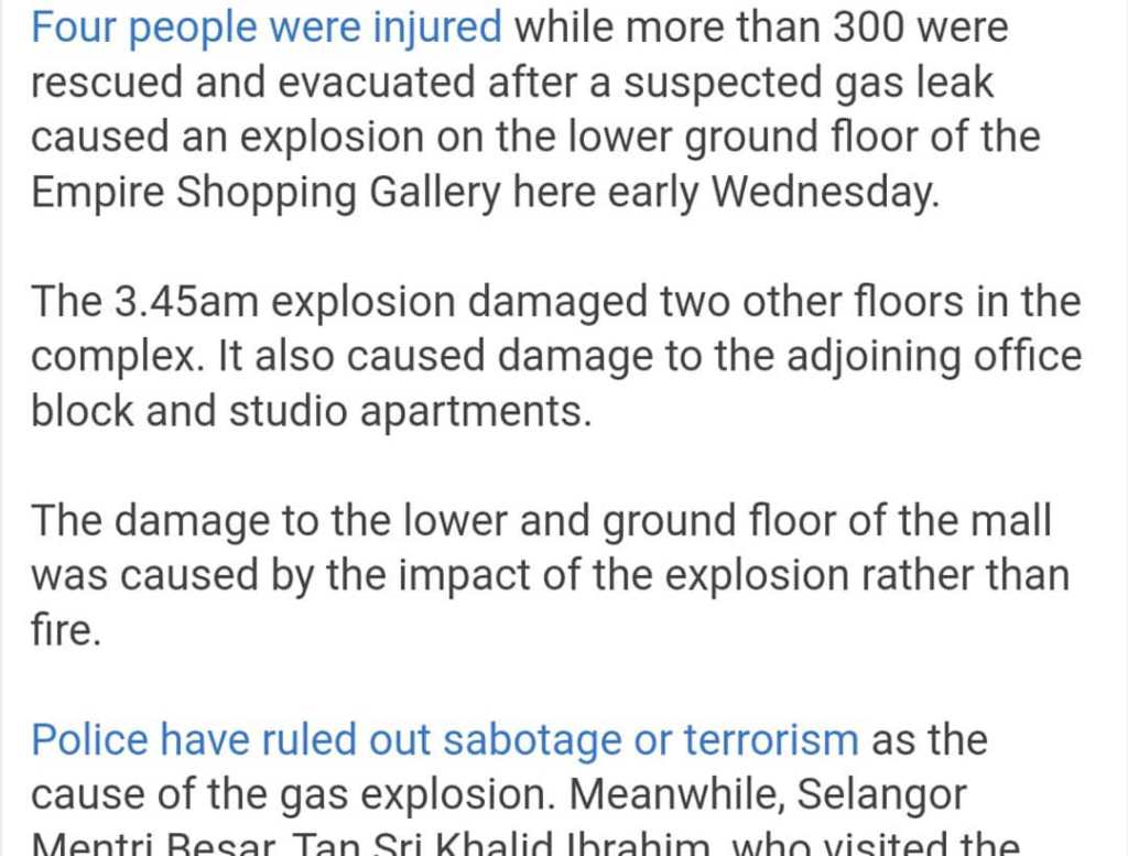 Gas explosion survivor  story