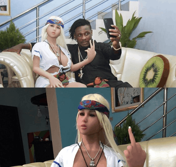 Nigerian musician, Mr. Shaa, takes delivery of his sex doll, Tontoh