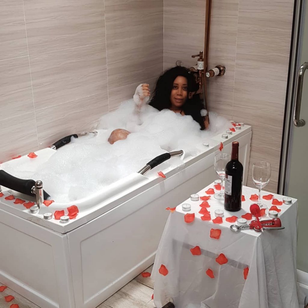 Moyo Lawal shares bathroom pictures she took on the set of a movie