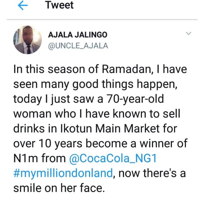 70 year old woman wins N1m