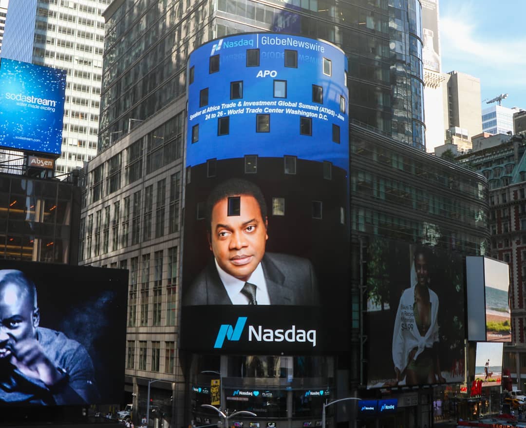 Donald Duke featured on Nasdaq tower in New York City times square