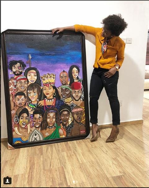 Genevieve Nnaji painting
