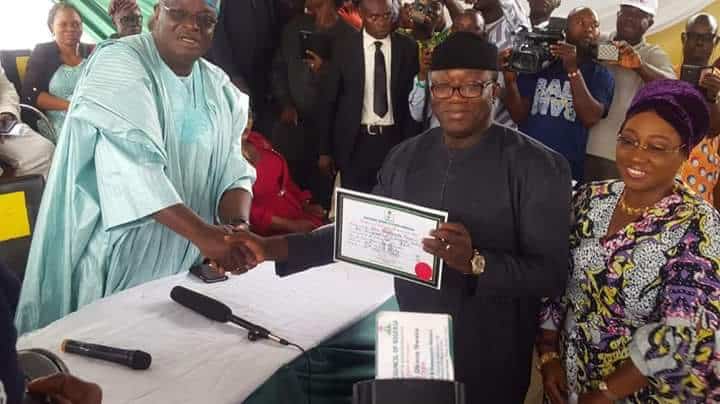 Ekiti governor-elect, Fayemi given certificate of return by INEC