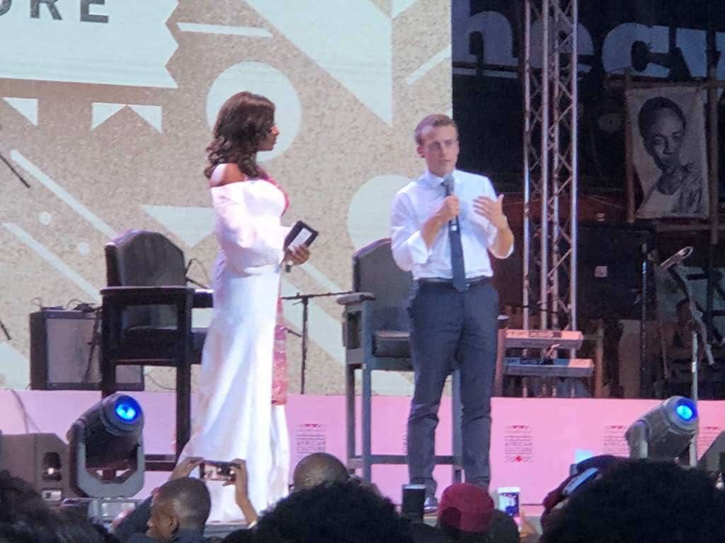 Emmanuel Macron at the New Afrika Shrine