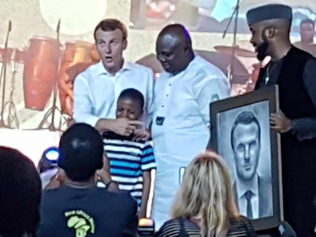 Emmanuel Macron at the New Afrika Shrine