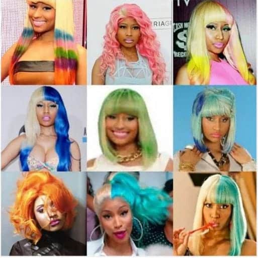 nicki queen of colourful hair 