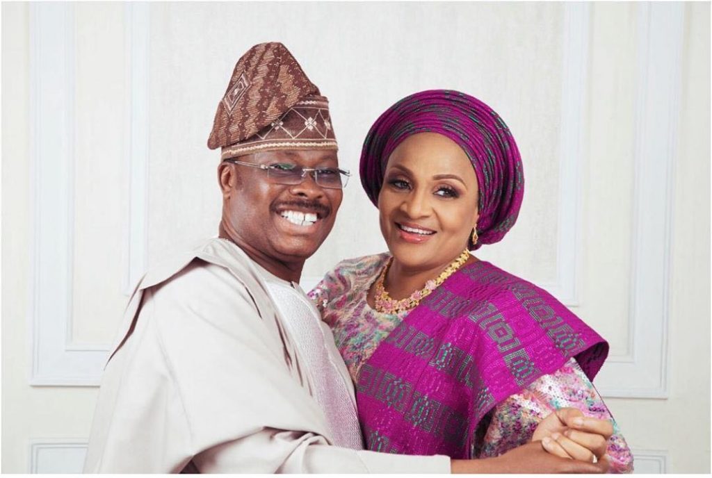 Late Governor Ajimobi and wife, florence
