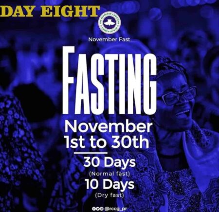 Day 8: RCCG November 2019 Fasting Prayer Points – Friday, 8th