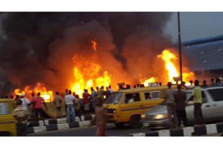 Fire outbreak in Ogba, Lagos