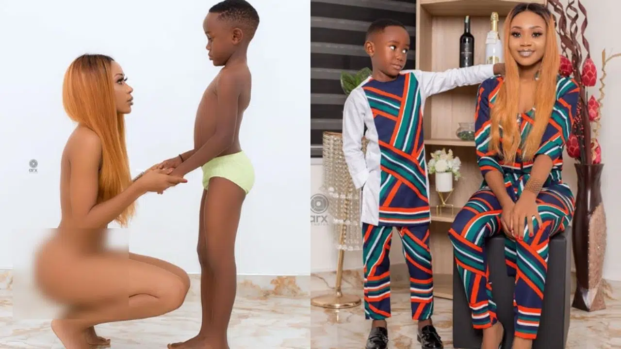 Alade Brown goes naked on son's birthday