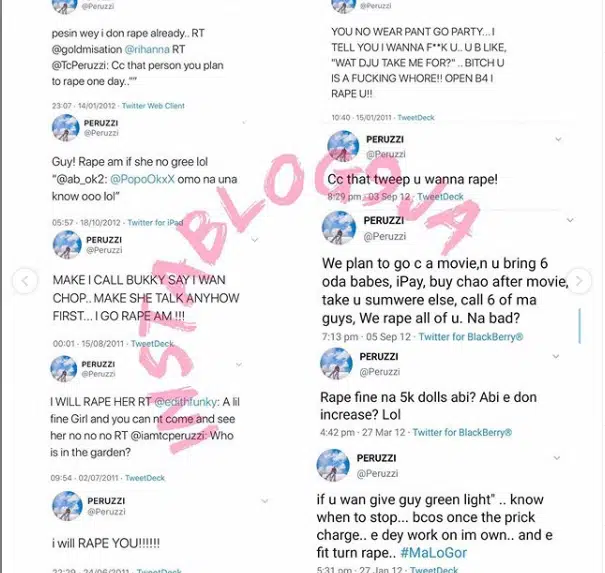 Peruzzi apologises for old rape related tweets