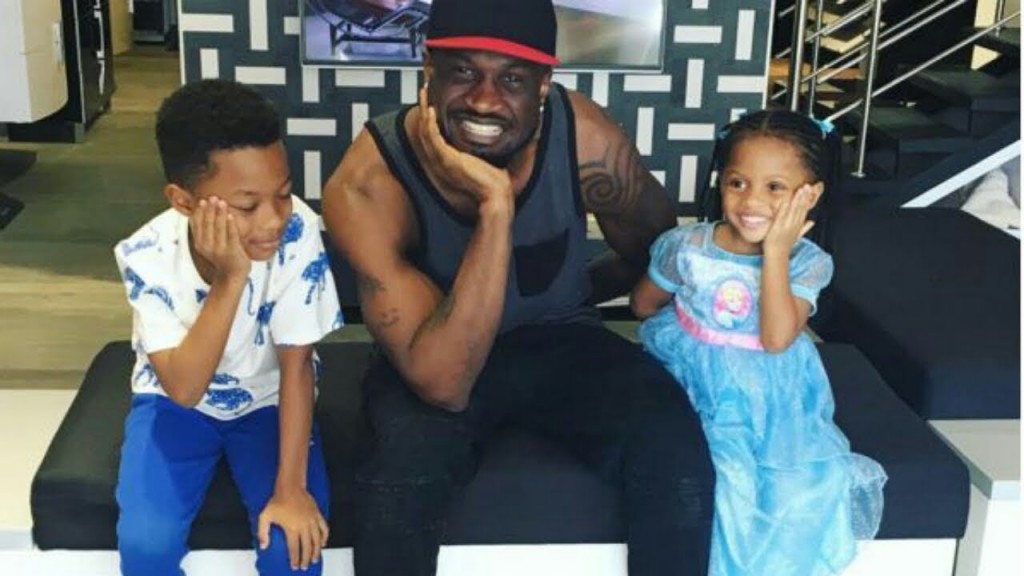 Peter Okoye and his kids