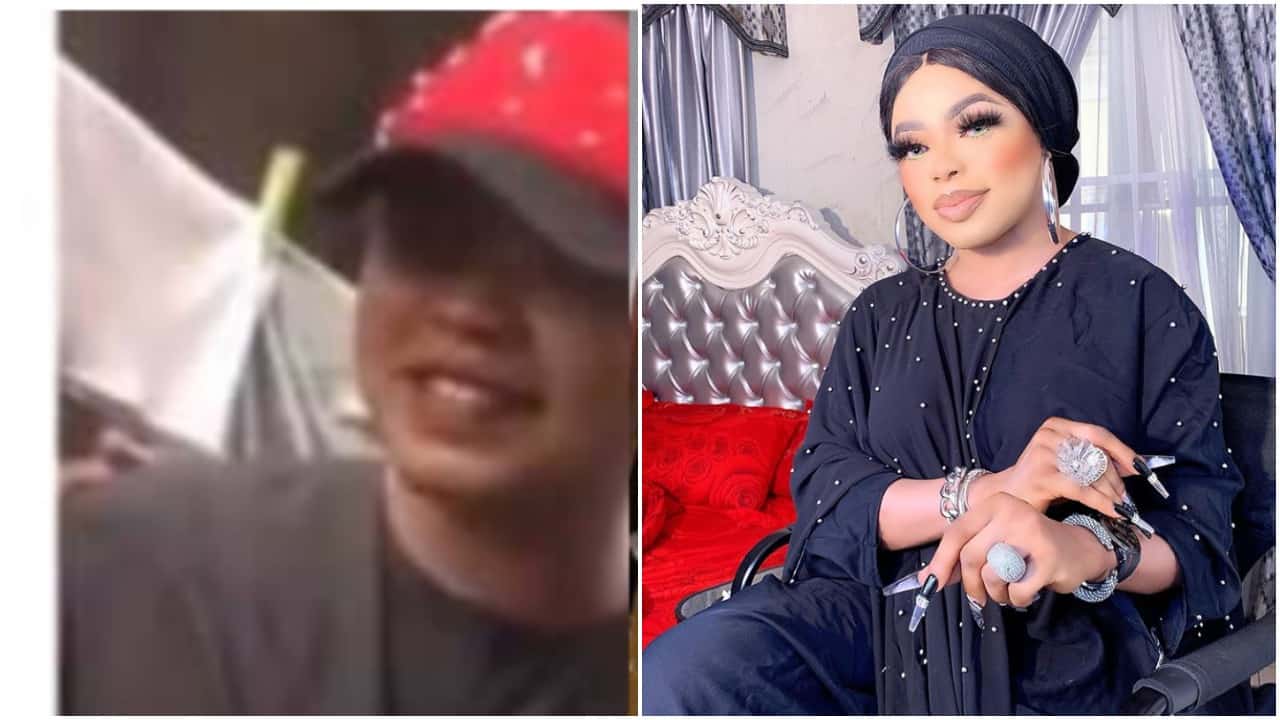 Bobrisky dressed as a man for father's birthday
