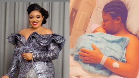Bimbo Afolayan announces the birth of her son