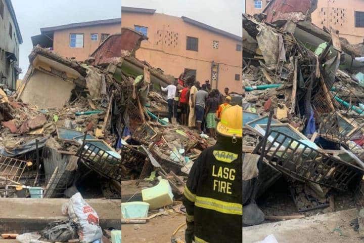 Nigerians are reacting to photos of the house that collapsed at 2AM in Lagos