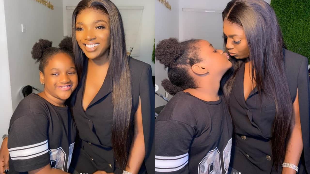 Annie Idibia and daughter, Olivia