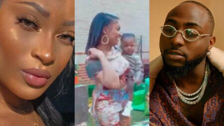 Fans react as Davido’s alleged 4th baby mama, Larissa dances to ‘Jowo’ song with son