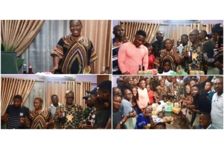 How cast and crew members on The Johnsons surprised actress Ada Ameh on her 47th birthday