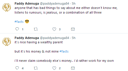 Paddy Adenuga wealthy parent