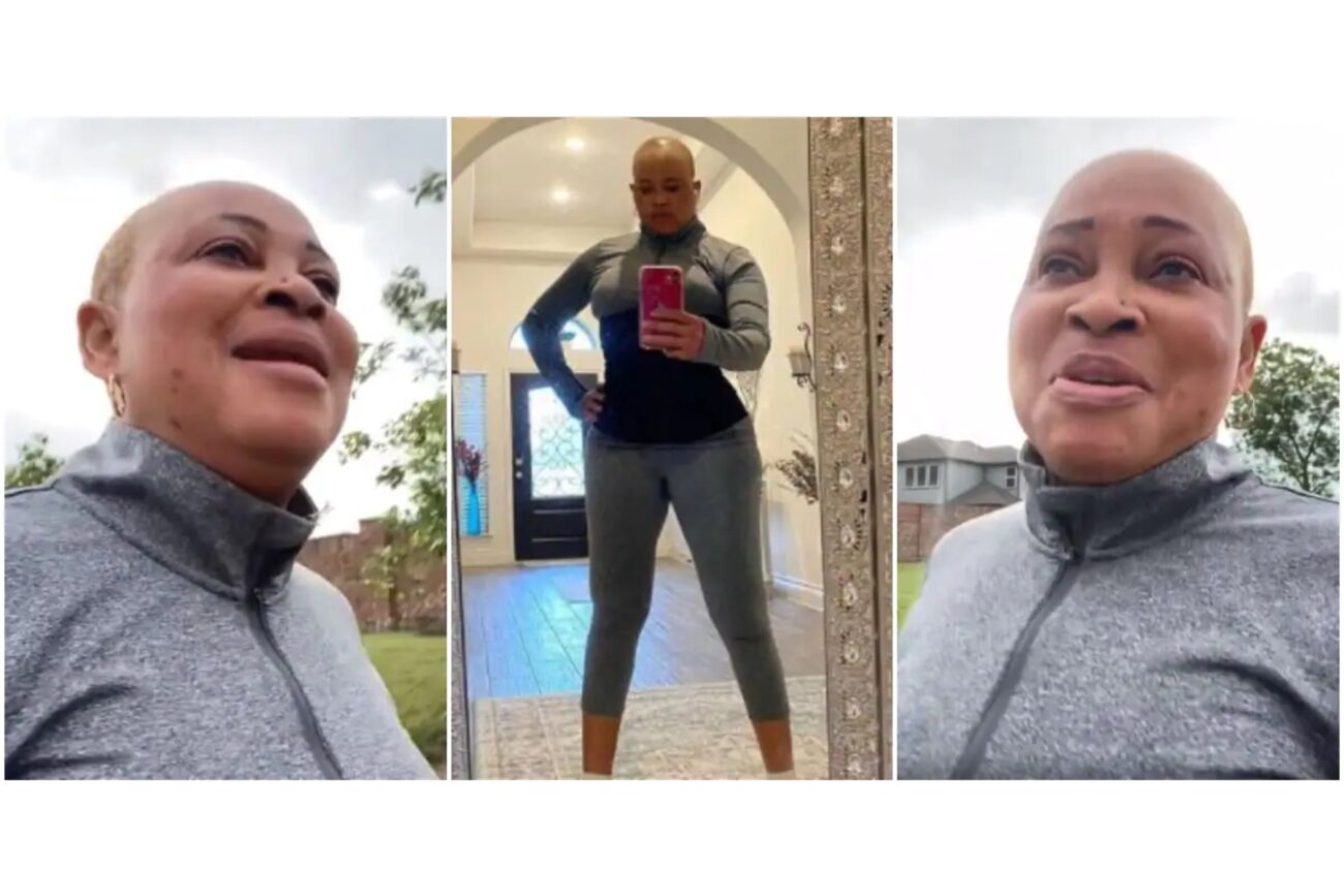 54-year-old actress Bukky Wright hits the gym again after a month of staying away