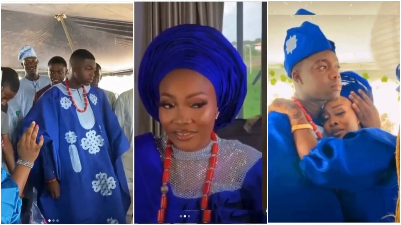 He looks confused and uncomfortable' Fans react to photos and videos from  Cute Abiola's traditional wedding - Kemi Filani News