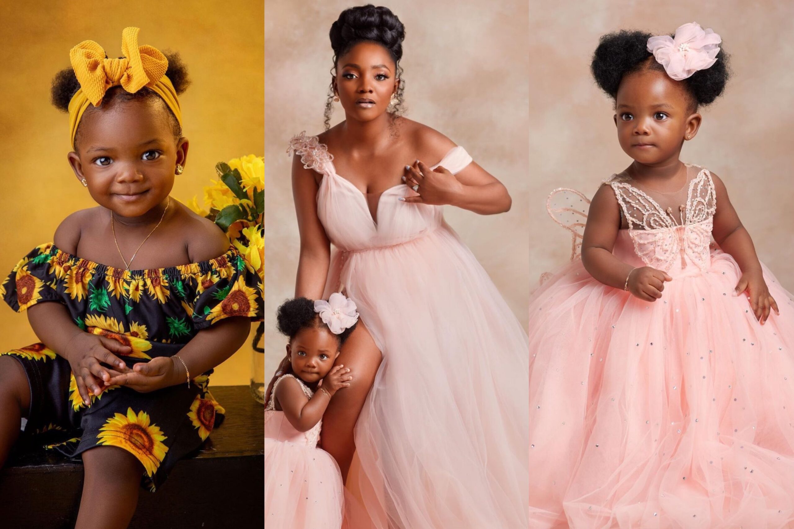 Simi finally shows the face of her daughter, Adejare as she clocks one year