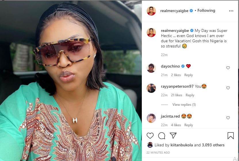 ‘I’m overdue for a vacation, Nigeria is so stressful’, Mercy Aigbe