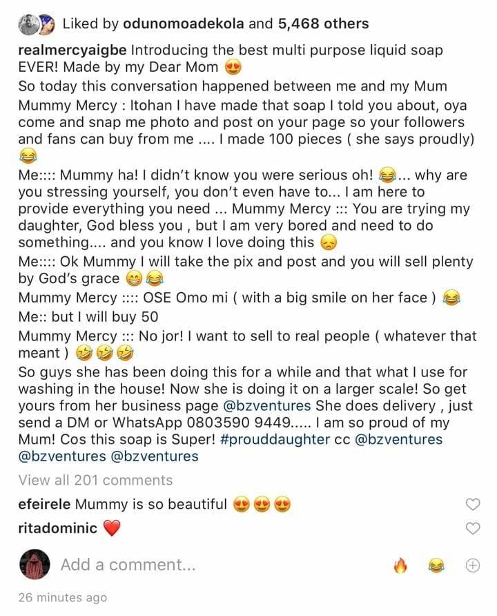 Mercy Aigbe’s mother