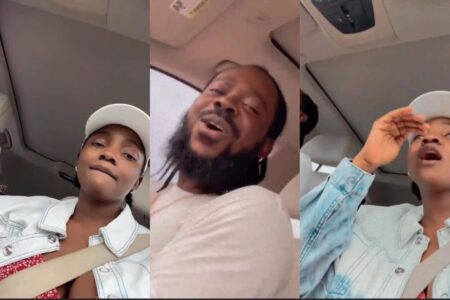 Watch Adorable Video Of Adekunle Gold & Simi Composing A Song For Their ‘Crying’ Daughter In A Car