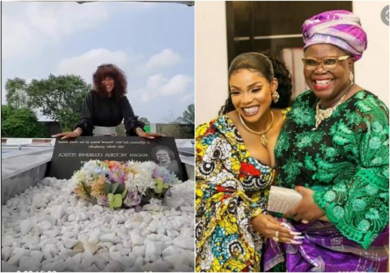 Iyabo Ojo visit mum's grave