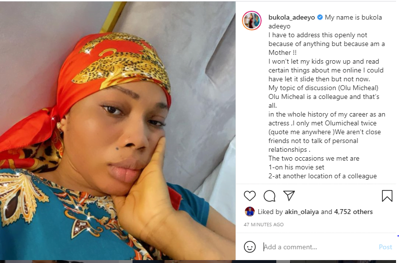 Actress Bukola Adeeyo, relationship rumour
