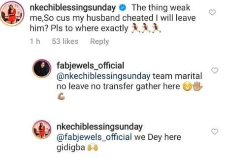 Nkechi Blessing and cheating