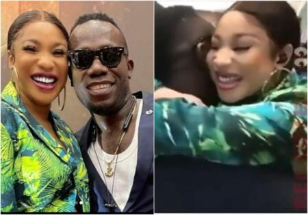Tonto Dikeh passionately hugging Duncan mighty