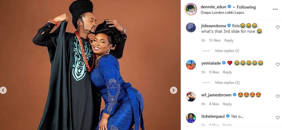 Denrele Edun shares loved up pictures with Yemi Alade