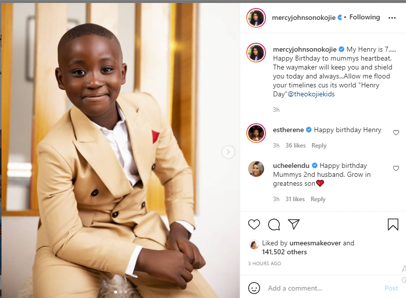 Mercy Johnson celebrates son's birthday
