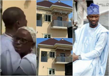 Ks1 Malaika, gets his mum emotional as he surprises her with multi-million Naira house in Lagos