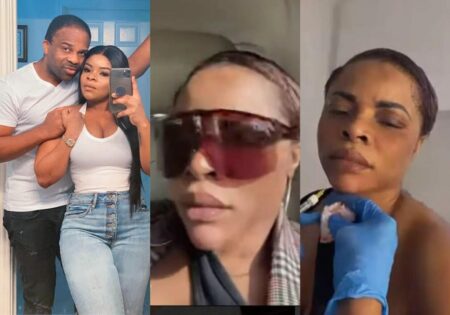 laura ikeji cries over her husband's reaction to her modified chin