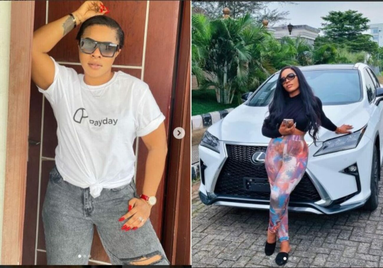 laura ikeji reacts as her sister, benita refuses to show off her new car
