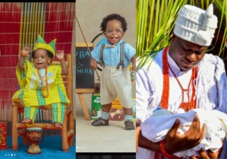 ooni of ife celebrates son as he clocks one