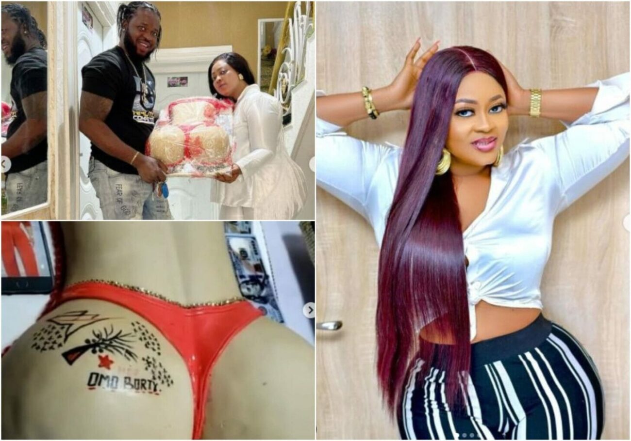 Actress Omoborty sparks reaction with her massive 'Bum Bum' cake
