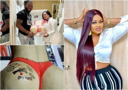 Actress Omoborty sparks reaction with her massive 'Bum Bum' cake