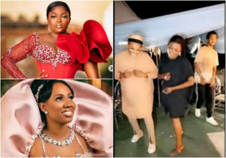 Funke Akindele and her stylist Medlin Boss squash their beef, battle for best dancer at event