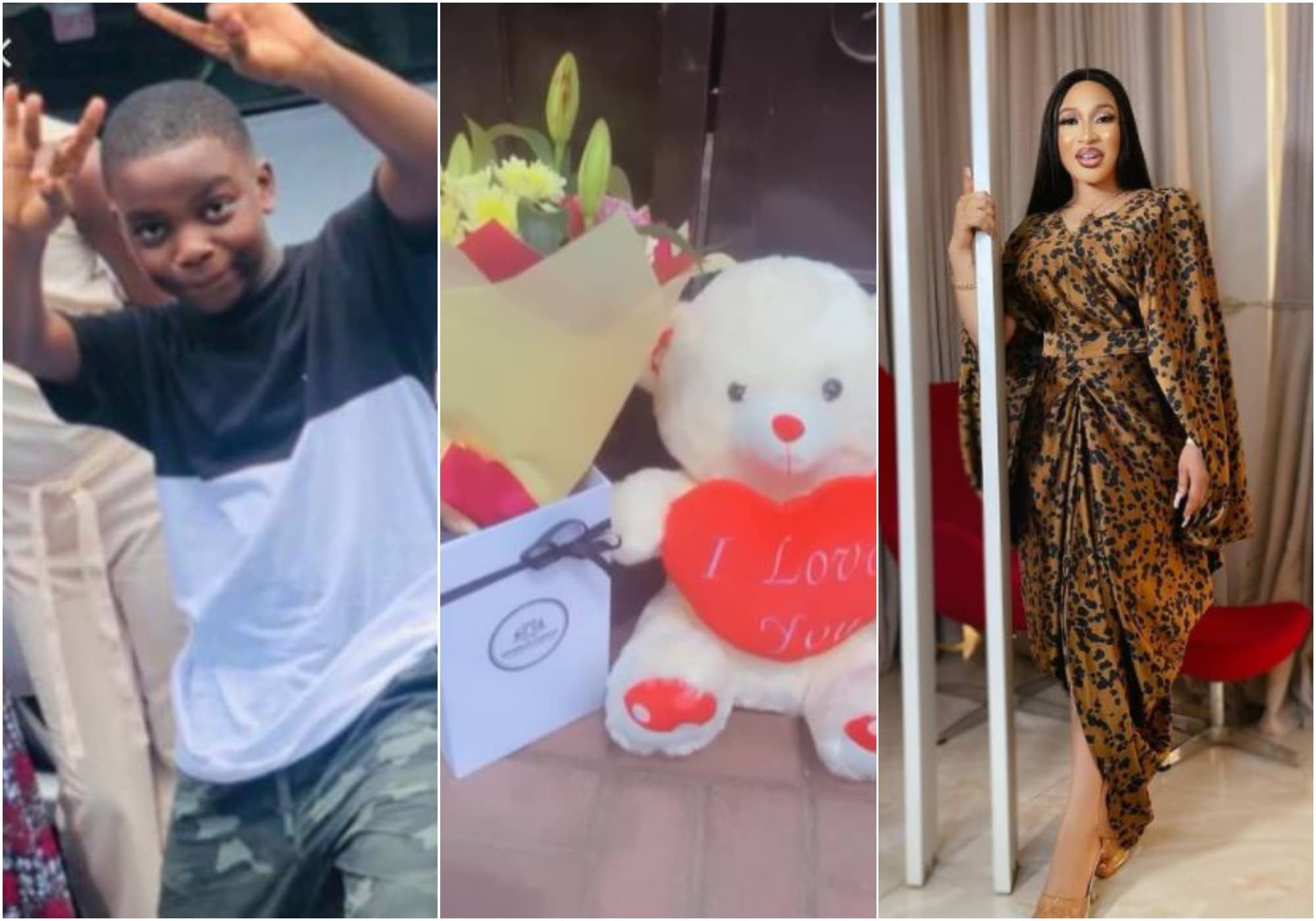 Tonto Dikeh delivers flowers at the school gate of late Sylvester Oromoni to celebrate his 12th posthumous birthday