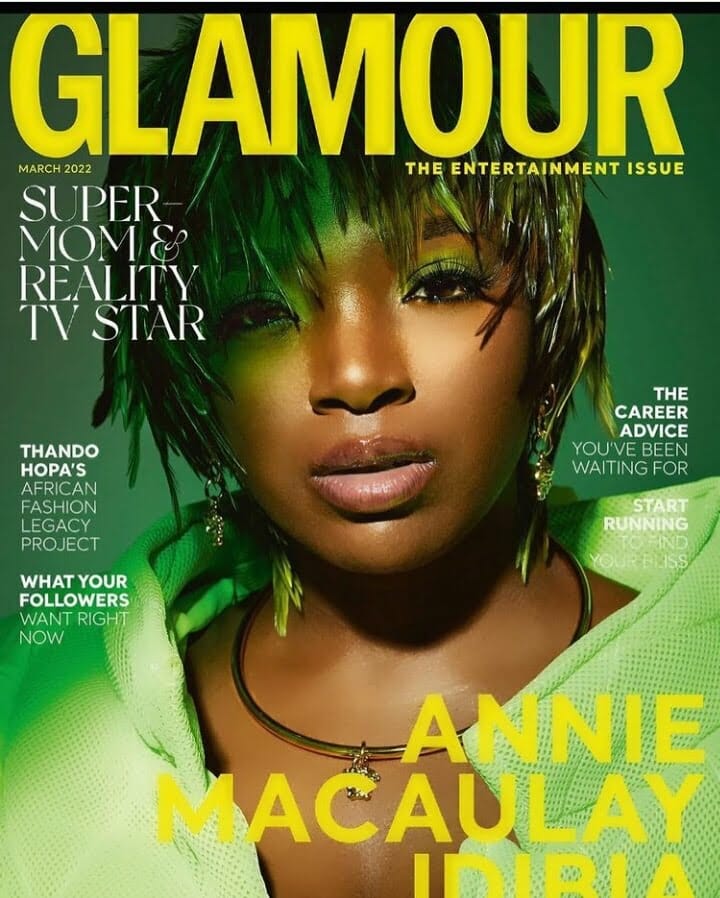 Annie Idibia screams with joy on the cover of Glamor Magazine