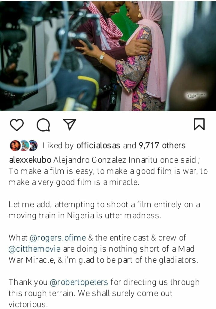Alex Ekubo points out the madness in shooting movies