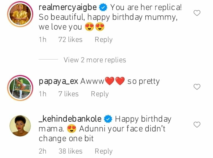 Fans in awe over Adunni Ade striking resemblance with mum