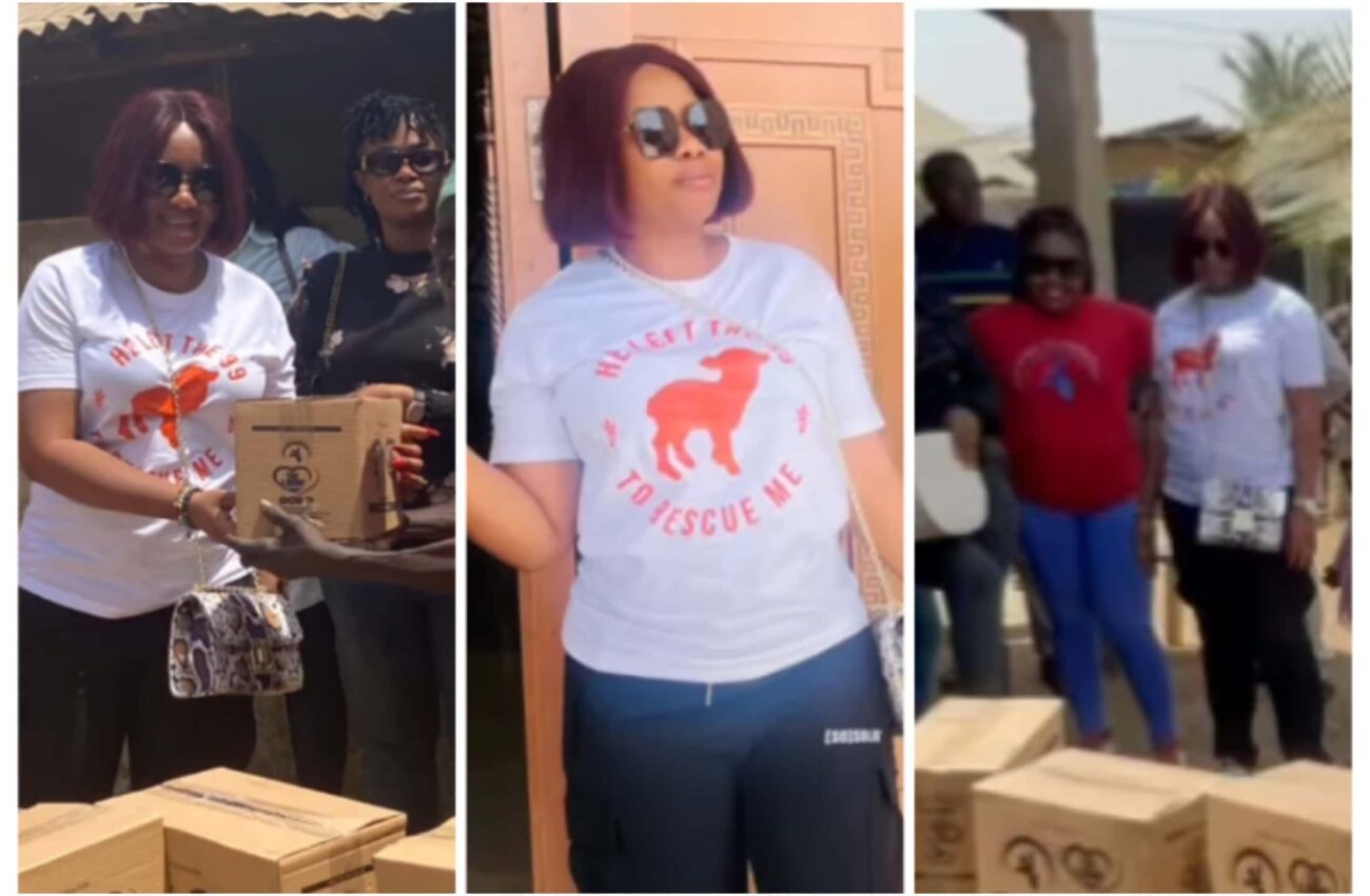 Ebele Iyiegbu donates food items