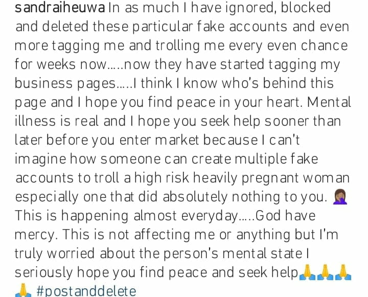 Sandra Iheuwa cries out over death threats